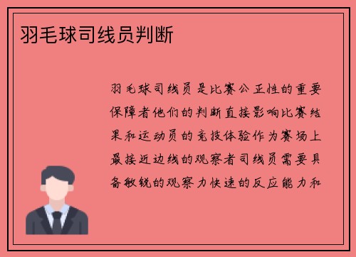羽毛球司线员判断